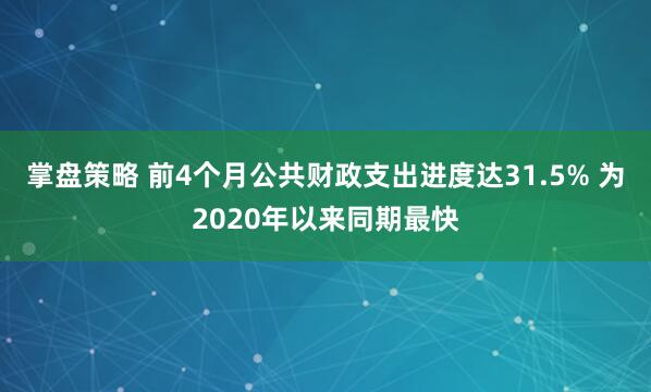 掌盘策略 前4个月公共财政支出进度达31.5% 为2020年以来同期最快