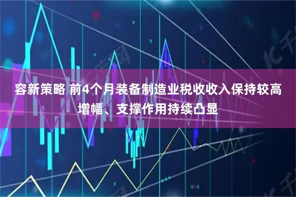 容新策略 前4个月装备制造业税收收入保持较高增幅、支撑作用持续凸显