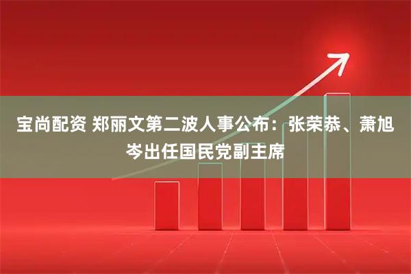 宝尚配资 郑丽文第二波人事公布：张荣恭、萧旭岑出任国民党副主席